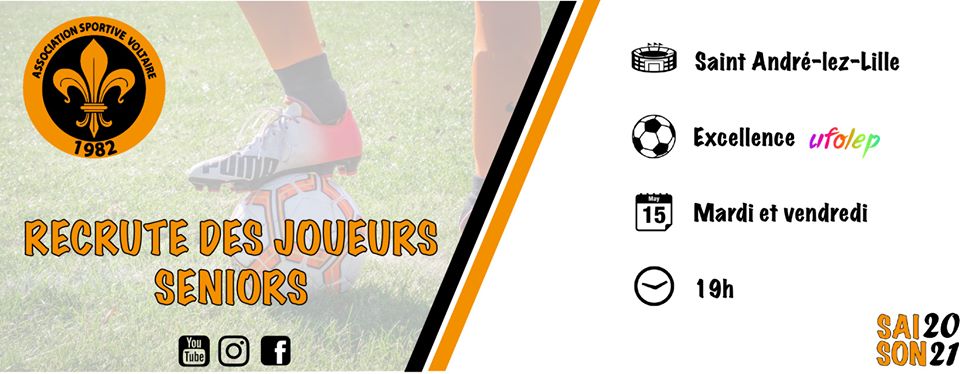 AS Voltaire Ufolep Football Amateur Nord Lille Saint André Club Equipe Entraîneur Joueur Arbitre Match Entrainement